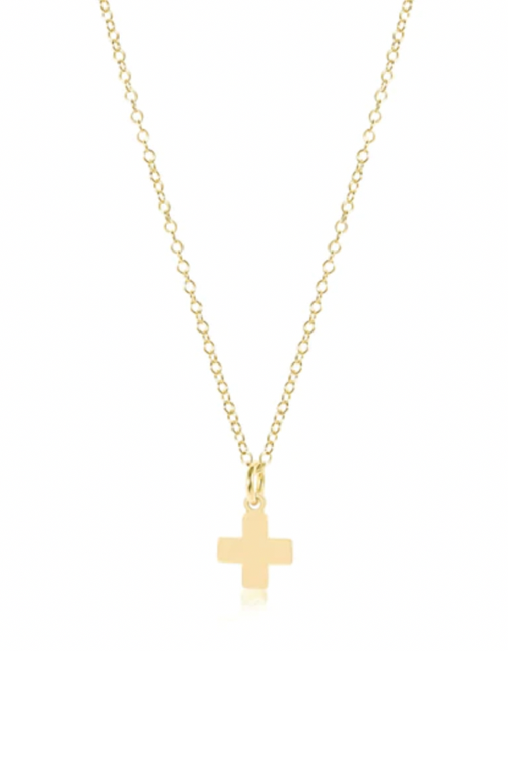 enewton: 16" Necklace Gold- Signature Cross Gold Charm