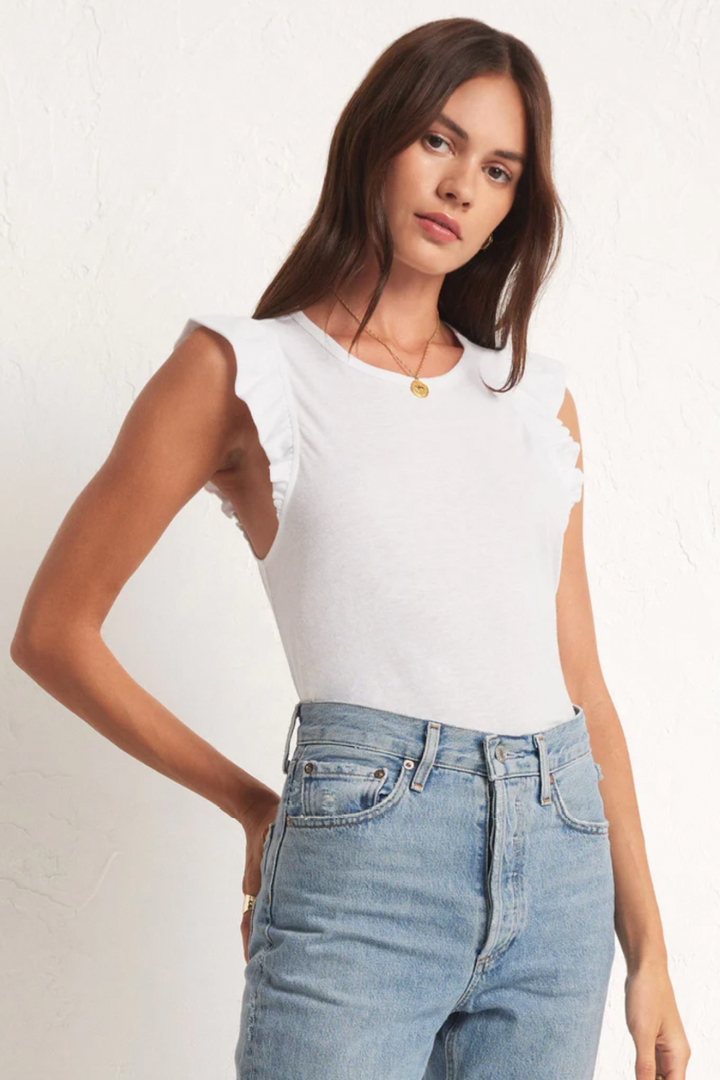 Z Supply: MARIELLE FLUTTER TANK - White
