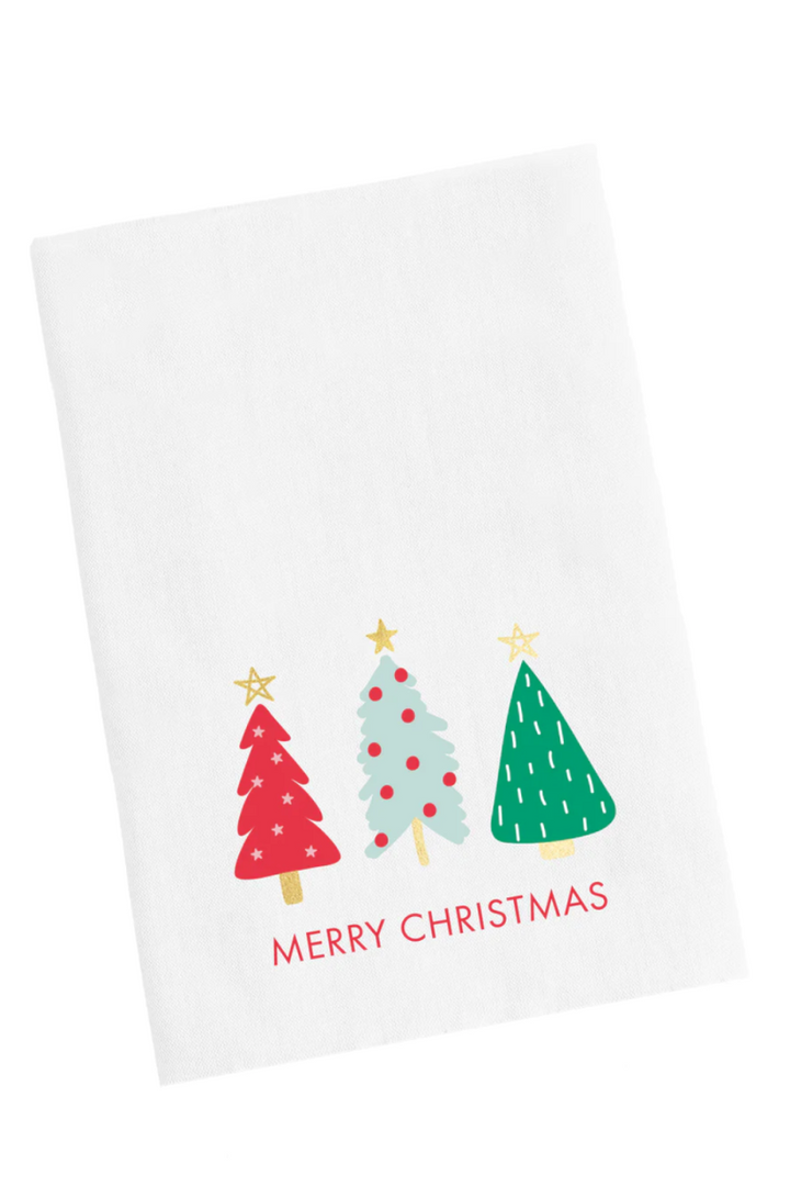 Tea Towel Merry Christmas Tree