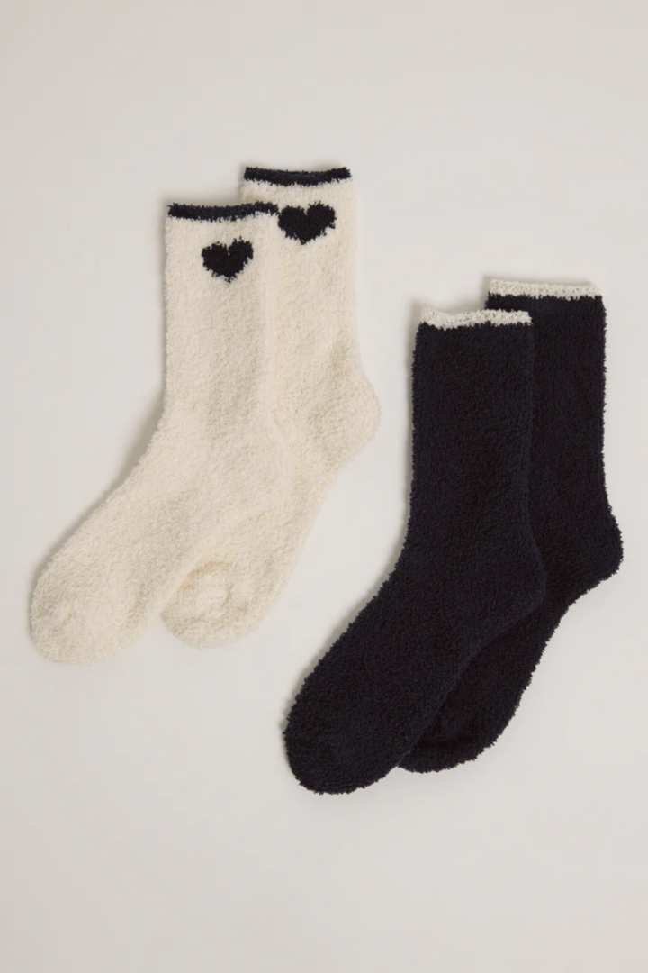 Z Supply: Navy Heart Sock 2-Pack Eclipse