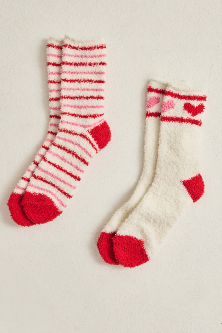 Z Supply: 2-Pack Plus Stripe Socks Vanilla Ice