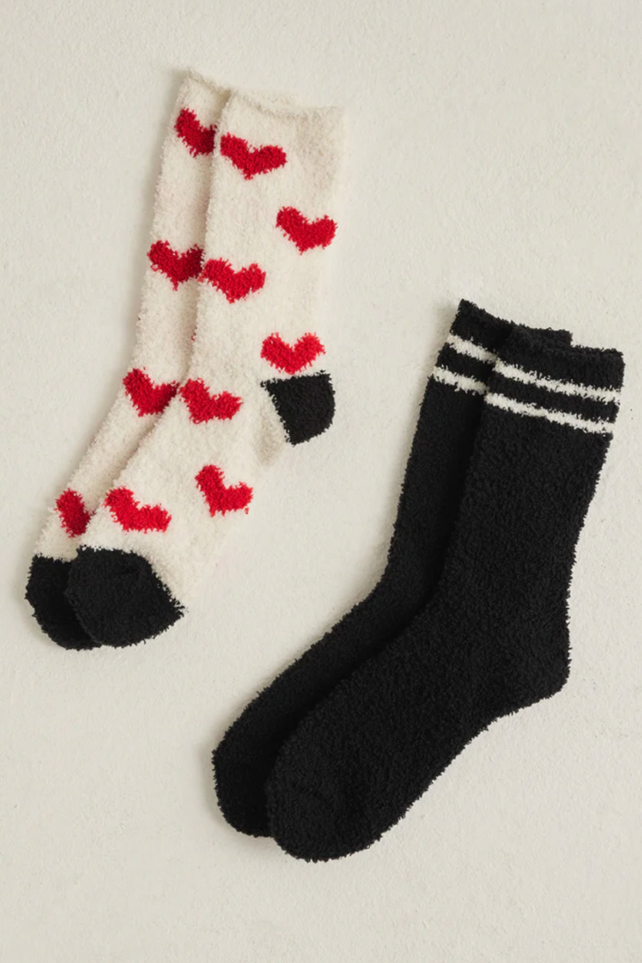 Z Supply: 2-Pack Plush Heart Socks Vanilla Ice