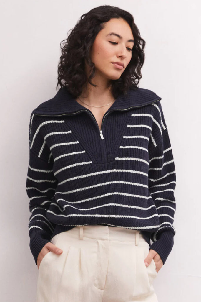 Z Supply: Villa Half Zip Sweater Captain Navy
