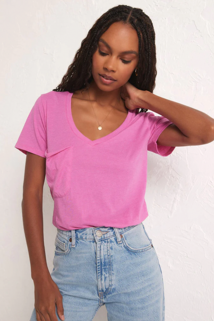 Z Supply: The Pocket Tee - Heartbreaker Pink