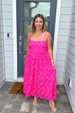 BuddyLove: TIANA LACE MIDI DRESS - HOT PINK