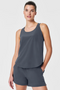 Spanx: On the Move Curved Hem Tank - Dark Storm