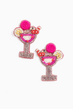 Hot Pink Cocktail Earrings