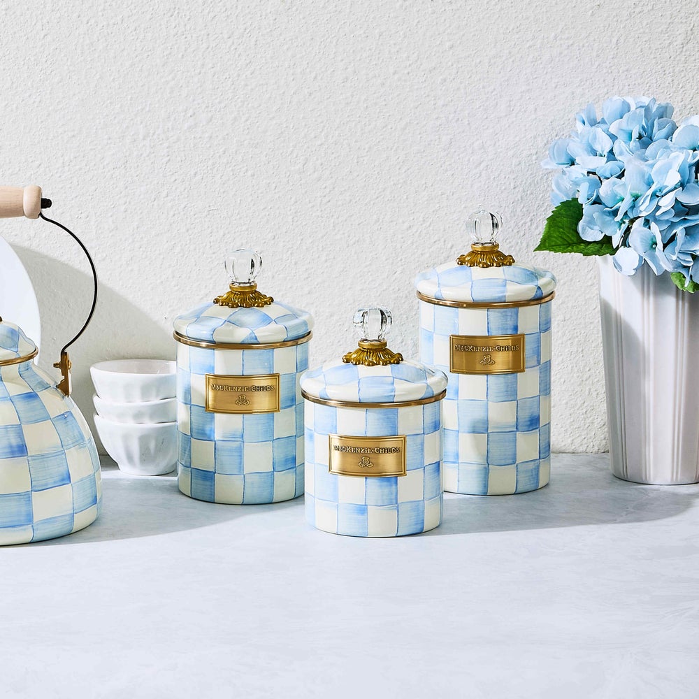 MacKenzie Childs: Sky Check Medium Canister
