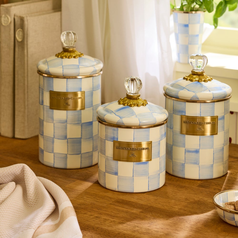 MacKenzie Childs: Sky Check Medium Canister