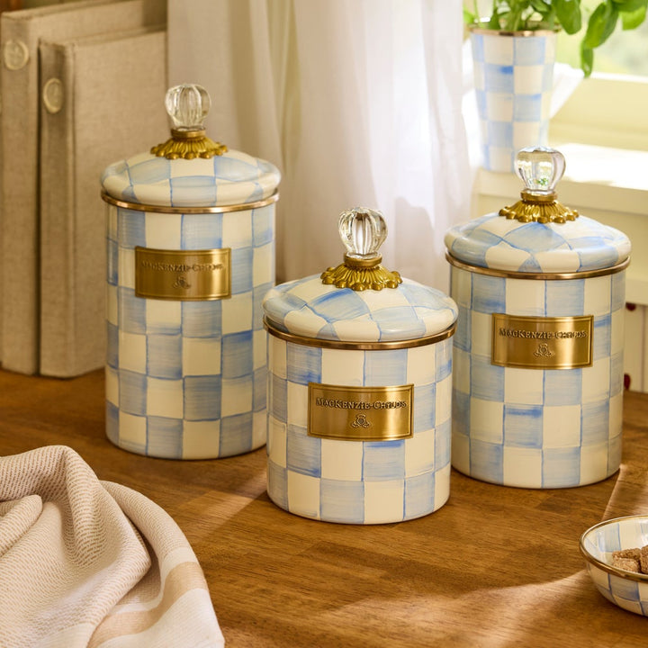 MacKenzie Childs: Sky Check Medium Canister