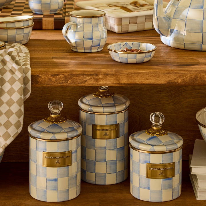 MacKenzie Childs: Sky Check Medium Canister