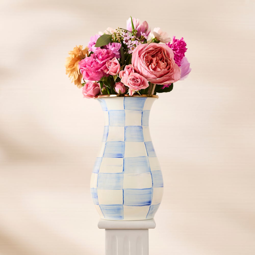 MacKenzie Childs: Sky Check Tall Vase