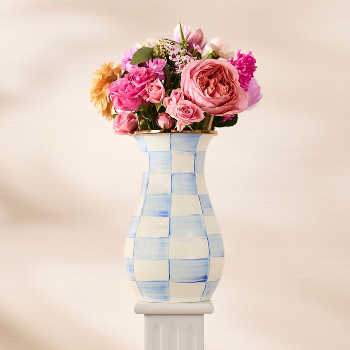 MacKenzie Childs: Sky Check Tall Vase