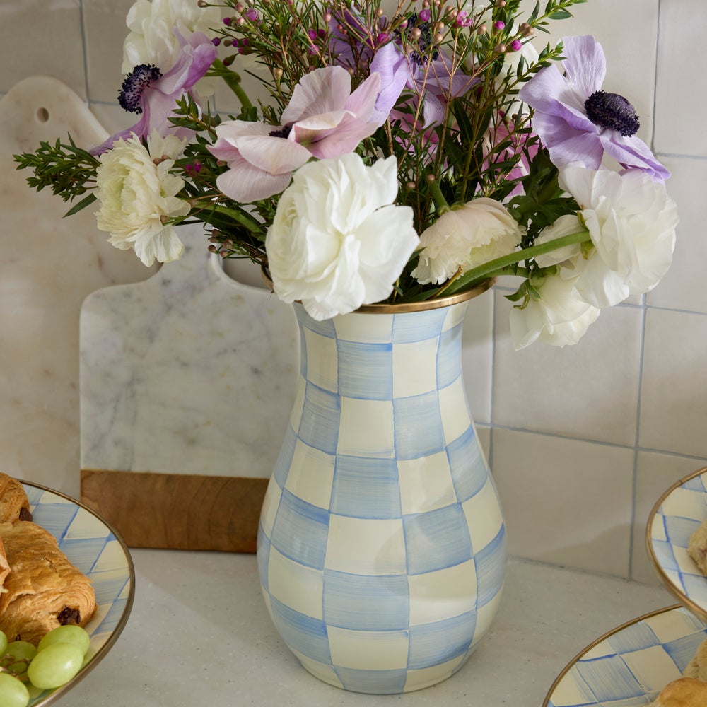 MacKenzie Childs: Sky Check Tall Vase