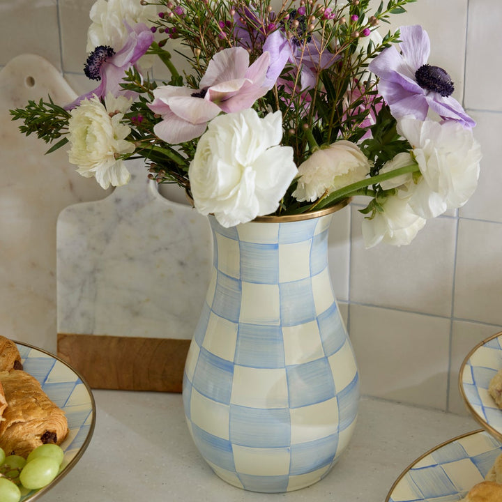 MacKenzie Childs: Sky Check Tall Vase