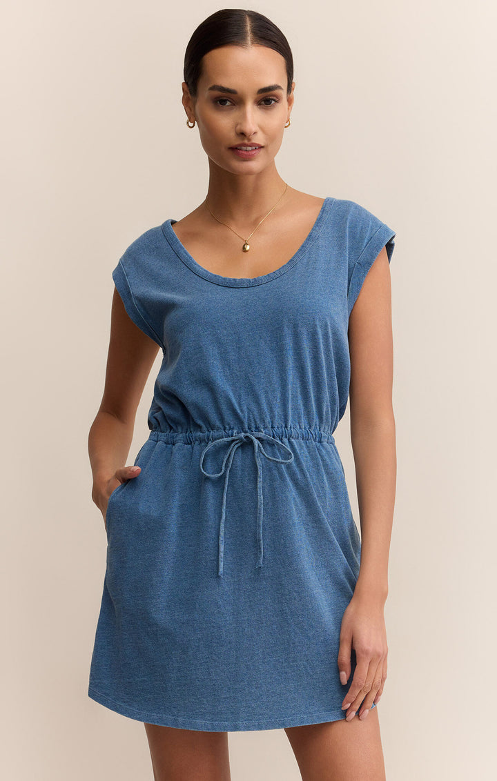 Z Supply: Dayshift Denim Mini Dress Vintage Indigo
