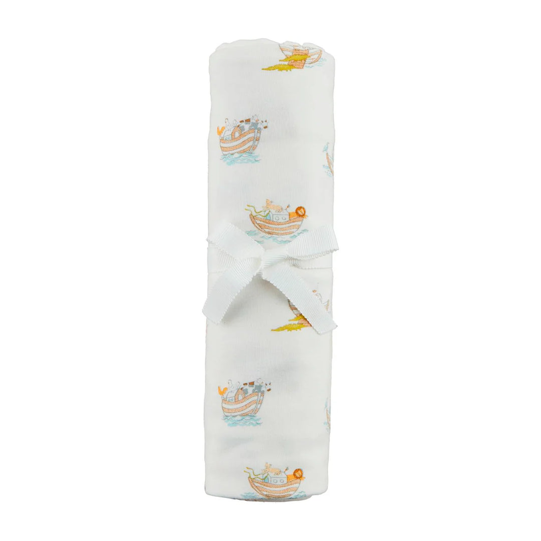 Mud Pie: Noah’s Ark Soft Stretch Knit Swaddle Blanket