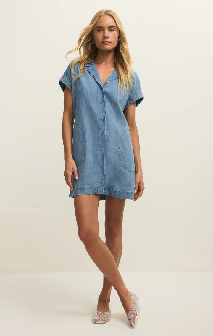Z-Supply: Spa Denim Mini Dress - Shoreline