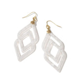 Spartina 449: Deco Drama Earrings -White Shimmer