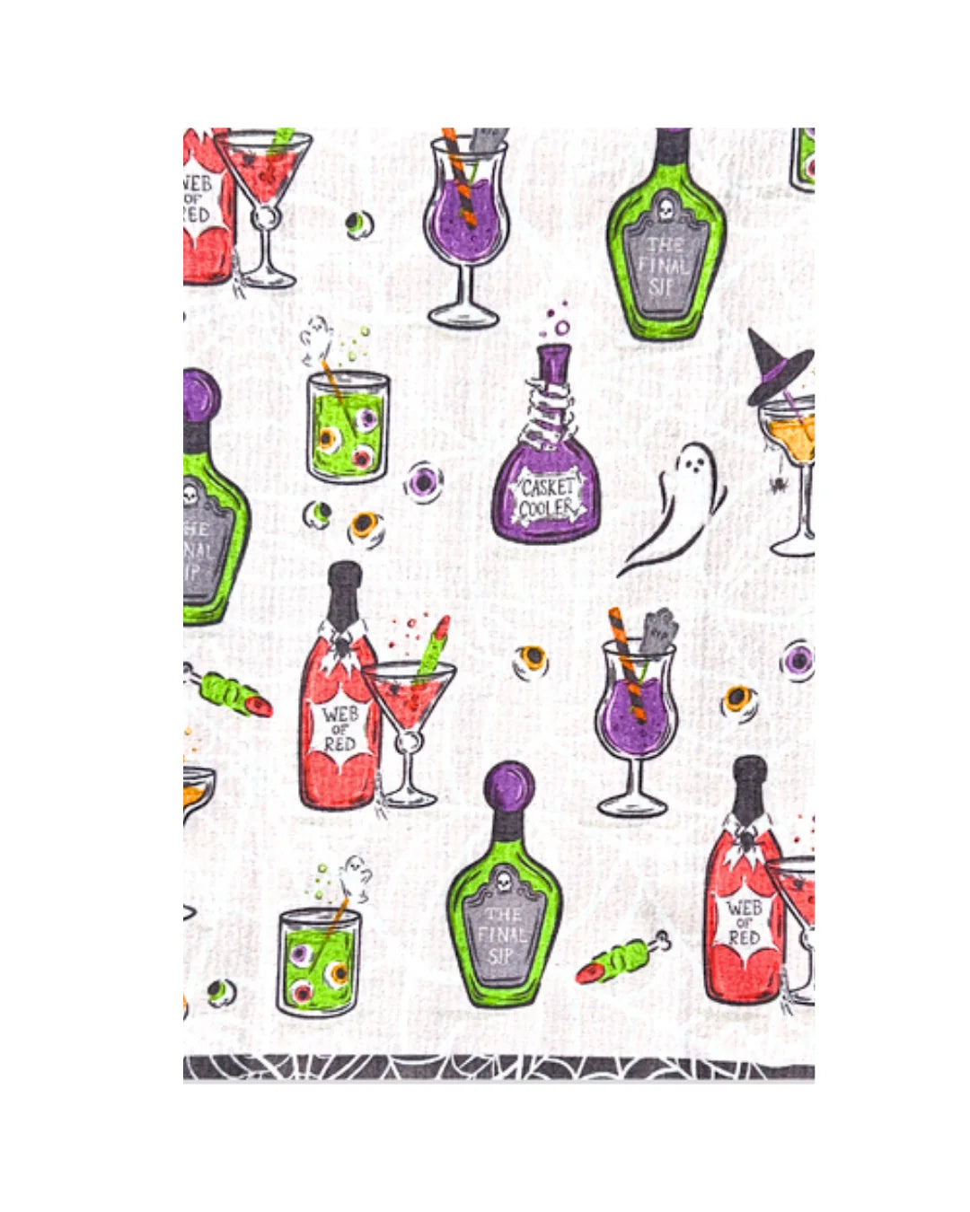Spooky Cocktails Double-Sided Tea Towel
