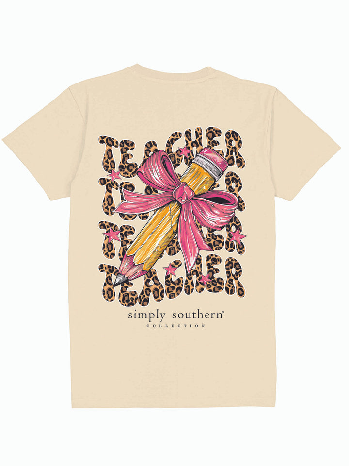 Simply Southern: Leopard Teacher Bow Tee