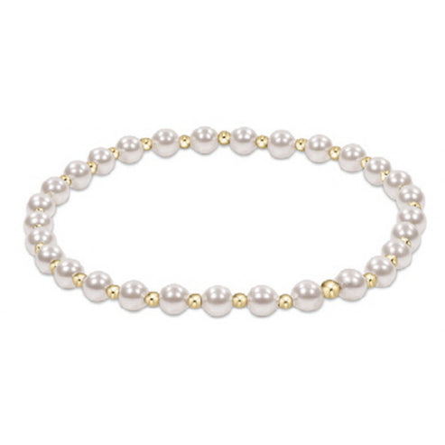 enewton: Classic Grateful Pattern 4mm Bead Bracelet  - Pearl - B Social Boutique