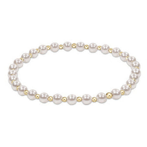 enewton: Classic Grateful Pattern 4mm Bead Bracelet  - Pearl