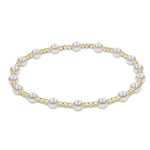 enewton: Classic Sincerity Pattern 4mm Bracelet- Pearl