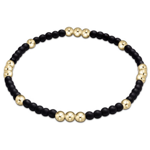 enewton: Worthy Pattern 3mm Bead Bracelet Matte Onyx