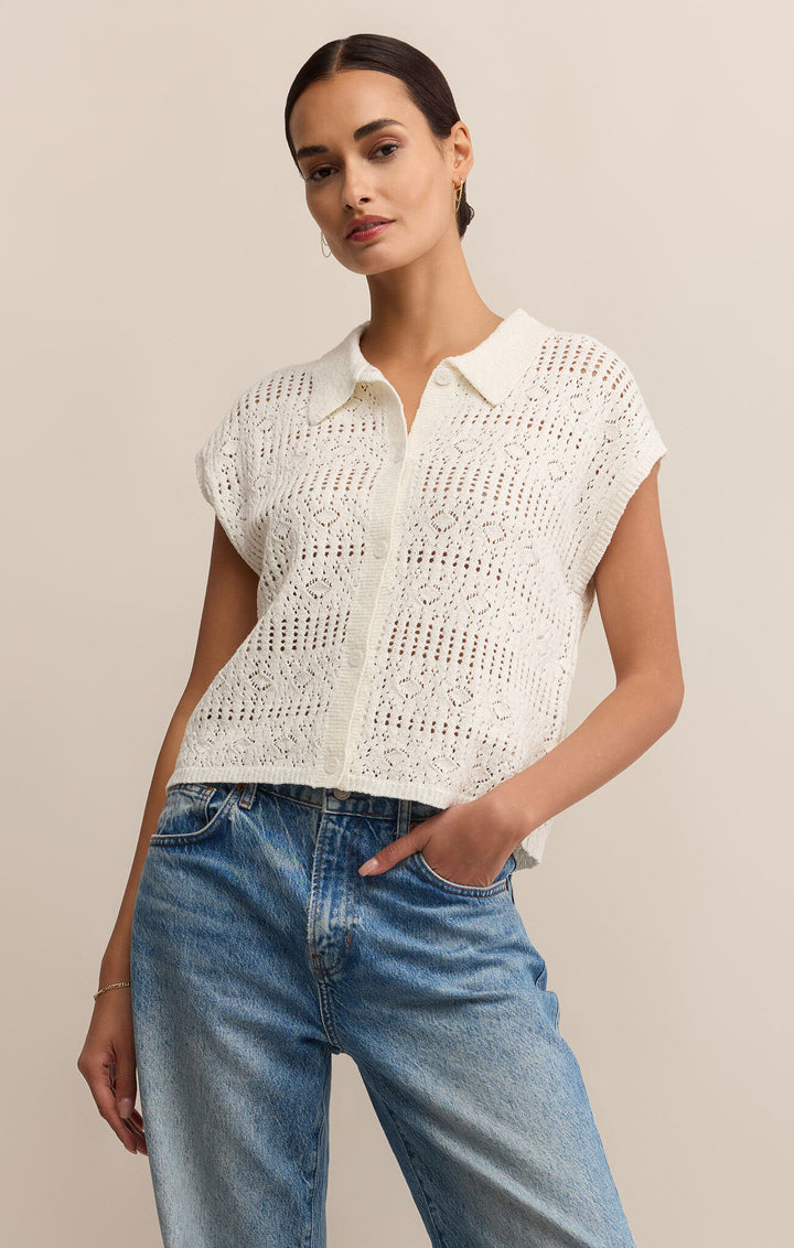 Z Supply: Kinsley Sweater Top White