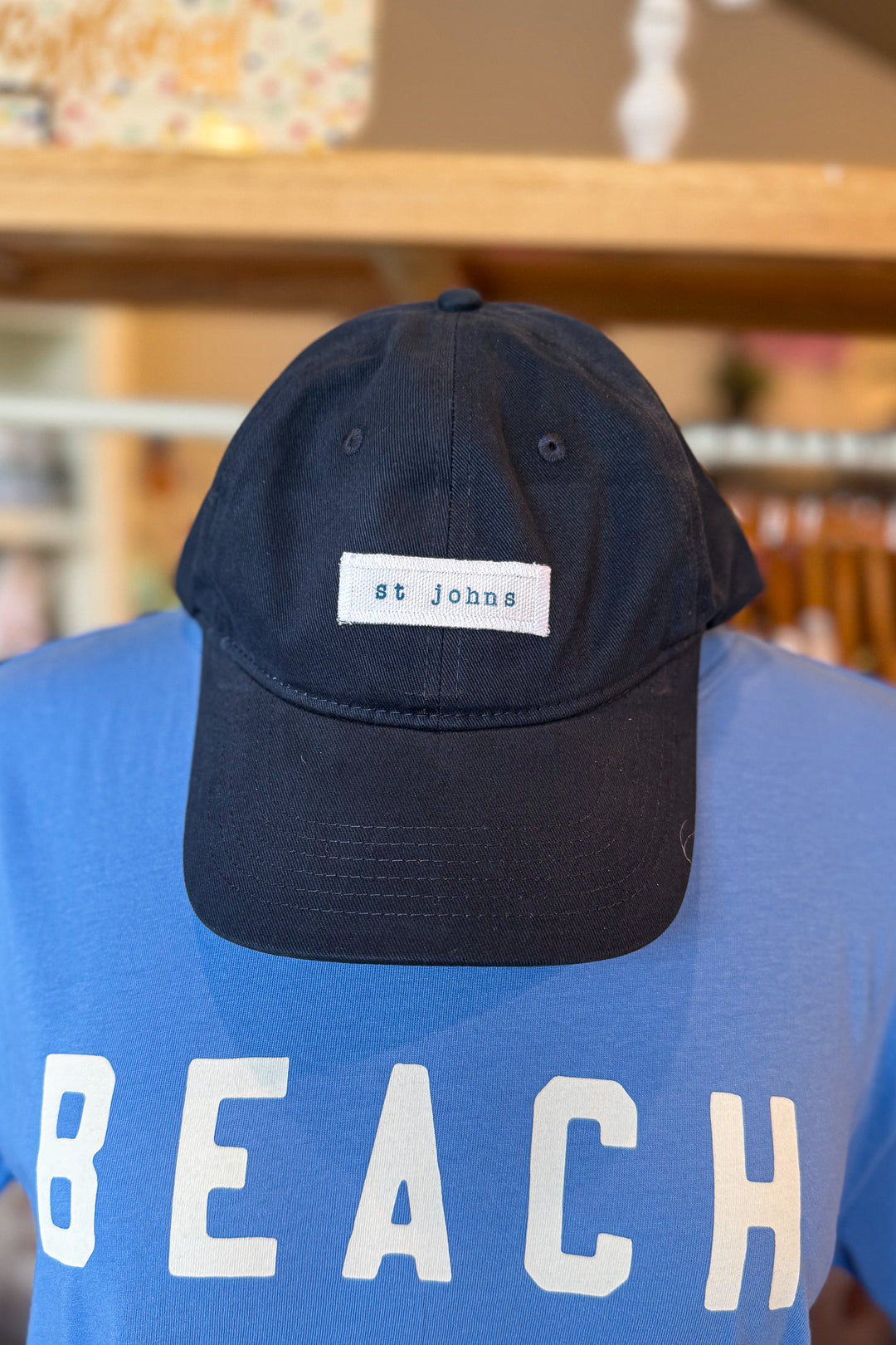 st johns Custom Hand Stamped Baseball Cap - navy