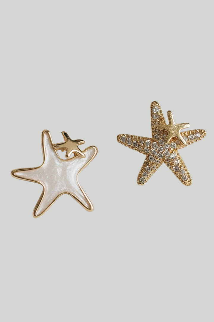 Asymmetrical Star-Shaped Drop Earrings