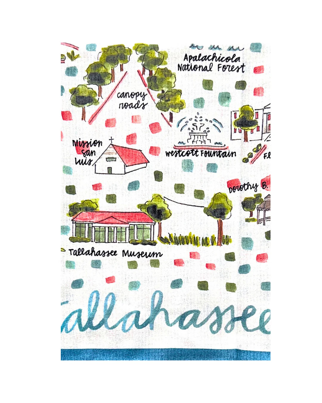 Tallahassee, Florida Double-Sided Tea Towel