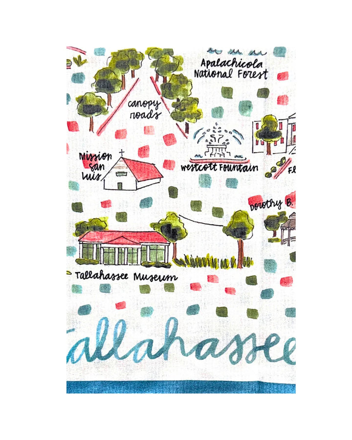 Tallahassee, Florida Double-Sided Tea Towel
