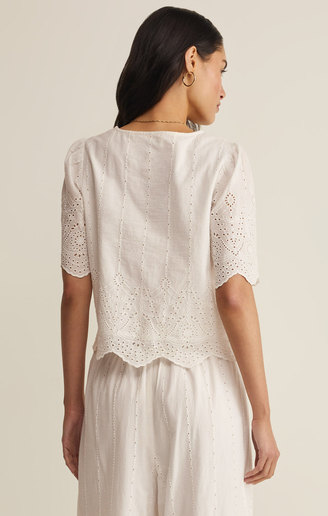 Z Supply: Oceanside Embroidered Top -  White