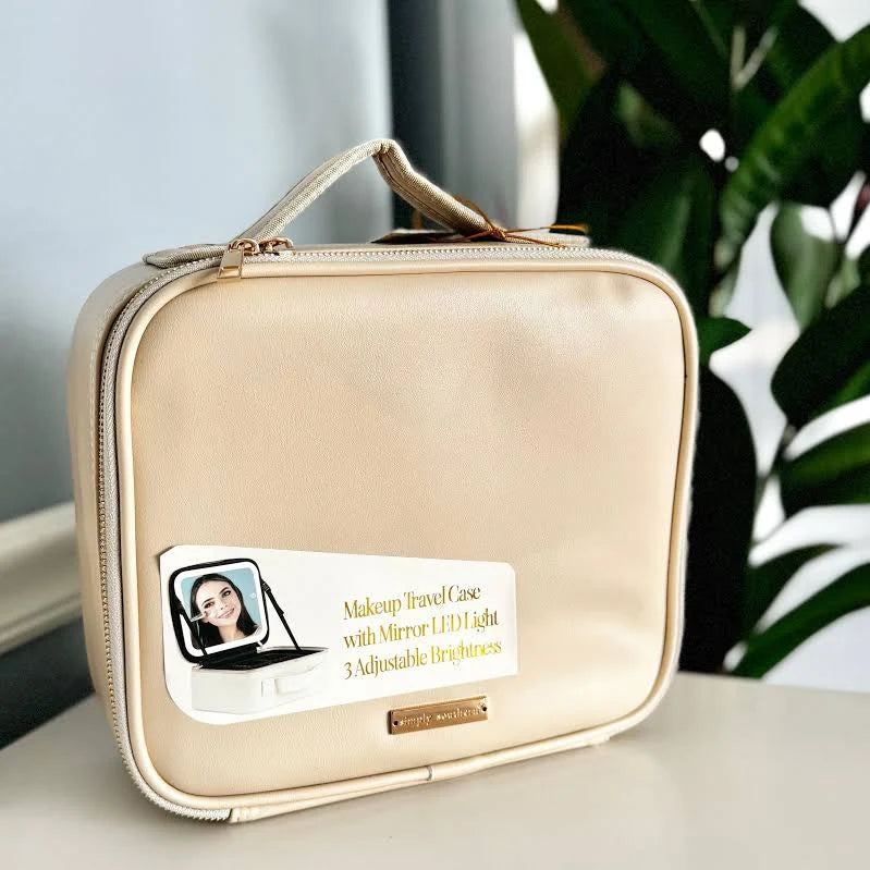 The Willow Travel Makeup Case: Cream - B Social Boutique
