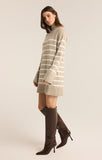 Z Supply: Fin Stripe Sweater Dress-  Heather Taupe