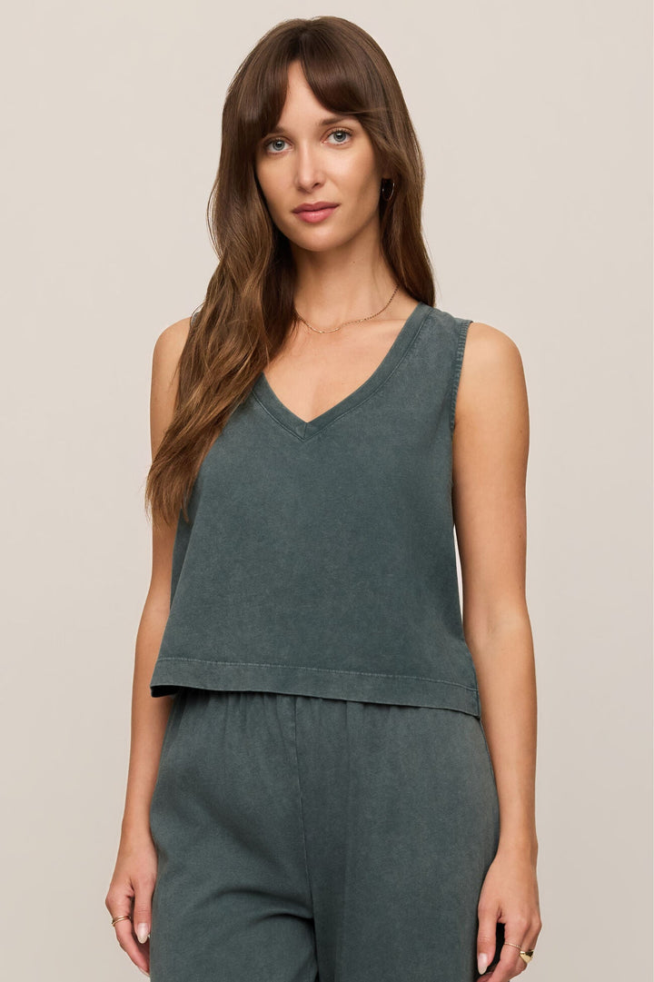 Z Supply: Sloane V-Neck Top - Emerald Cove