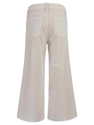 KUT: MEG HIGH RISE WIDE LEG RAW HEM - Cream