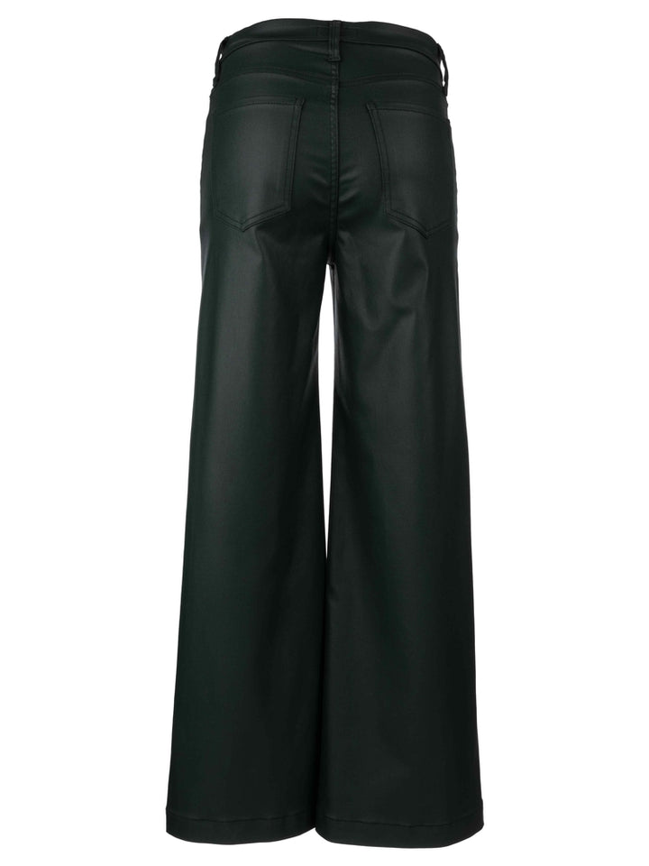 KUT: Meg Coated High Rise Wide Leg - Forest