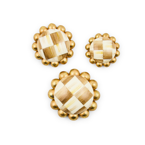 MacKenzie Childs: Mocha Check Magnets, Set of 3