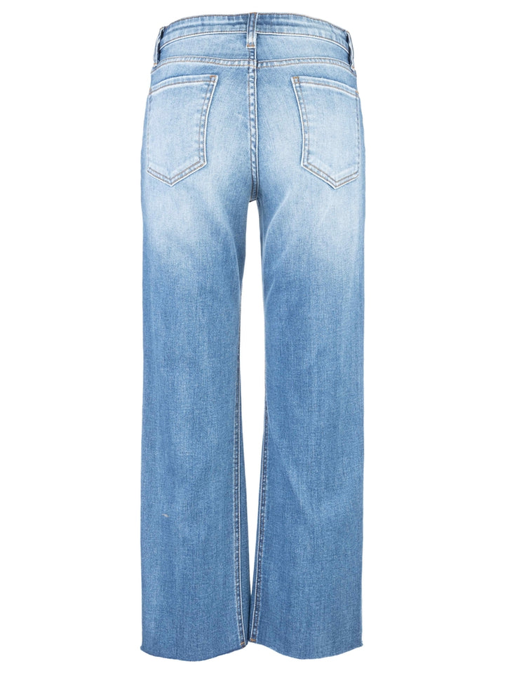 KUT: Kelsey High Rise Inset Raw Hem - Brace