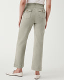 Stretch Twill Cropped Wide Leg Pant - Olive Oil