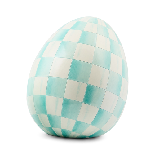 MacKenzie Childs: Aqua Check Small Egg