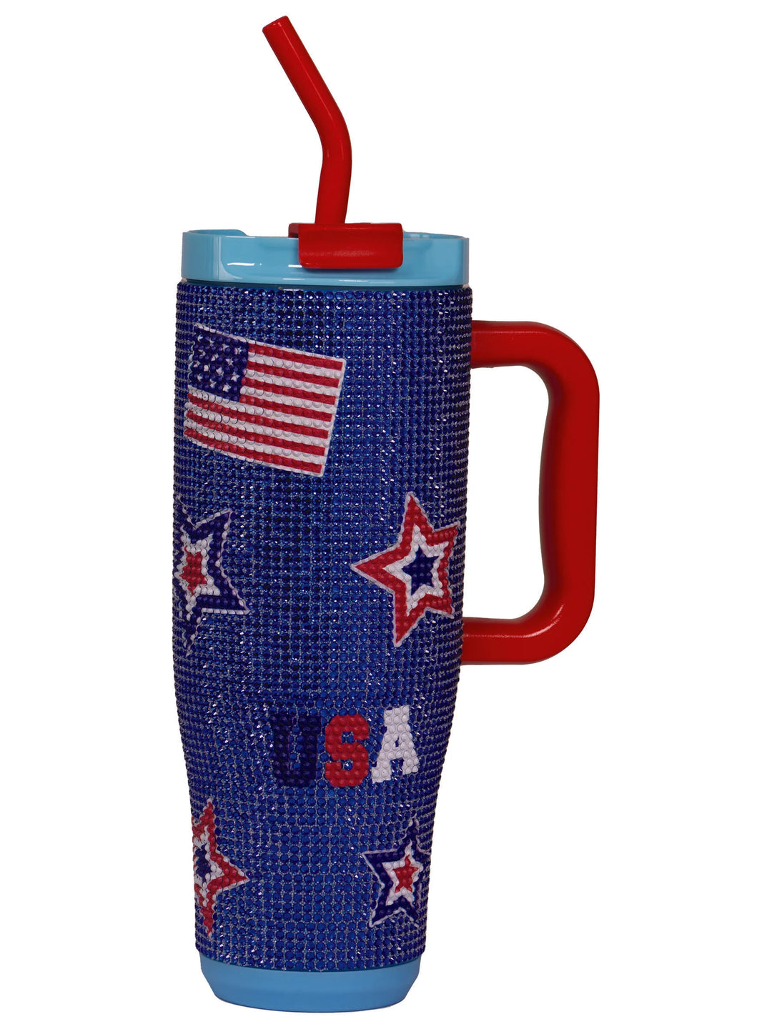 Simply Southern: USA Rhinestone 40 OZ Tumbler With Straw