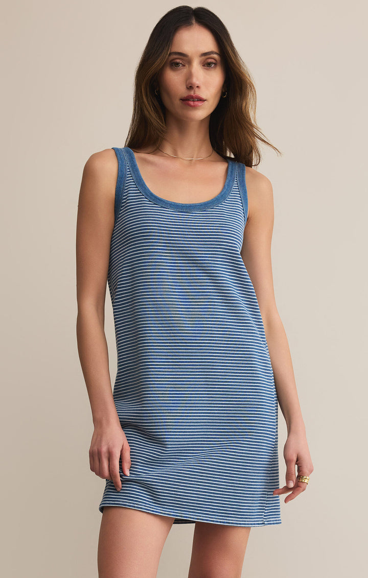 Z Supply: Mathis Striped Mini Dress Vintage Indigo