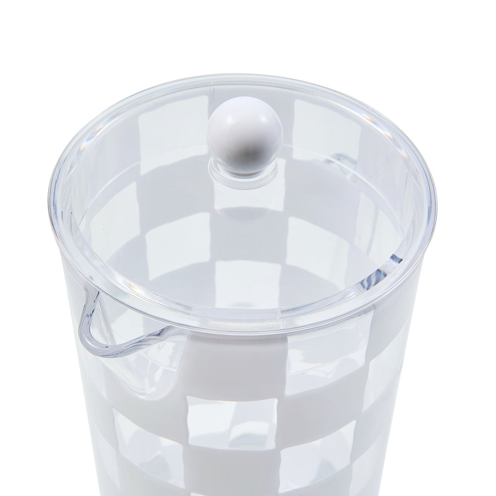 MacKenzie Childs: White Check Acrylic Pitcher