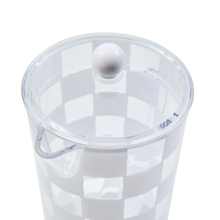 MacKenzie Childs: White Check Acrylic Pitcher