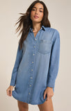 Z Supply: Dover Chambray Dress - Sun Bleached Indigo