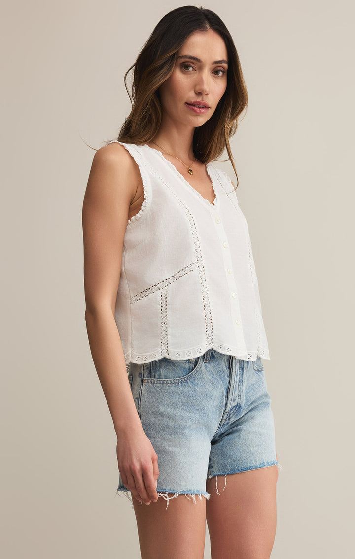 Z Supply: Tomi Embroidered Tank White